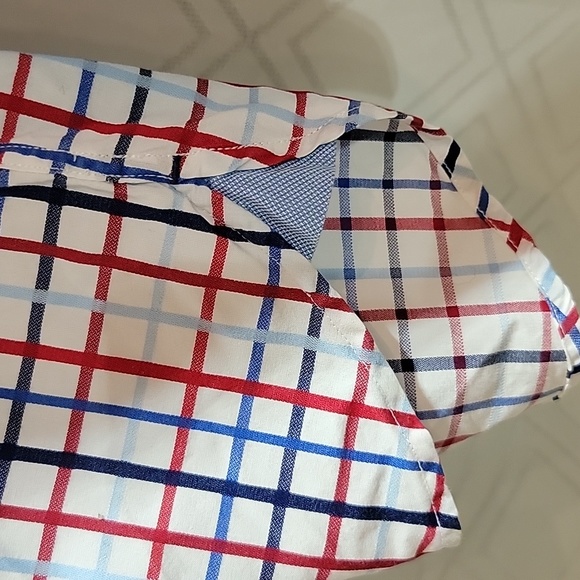 Tommy Hilfiger XXL men's button-down shirt 80s 2ply red,white and blue pocket - Picture 5 of 11